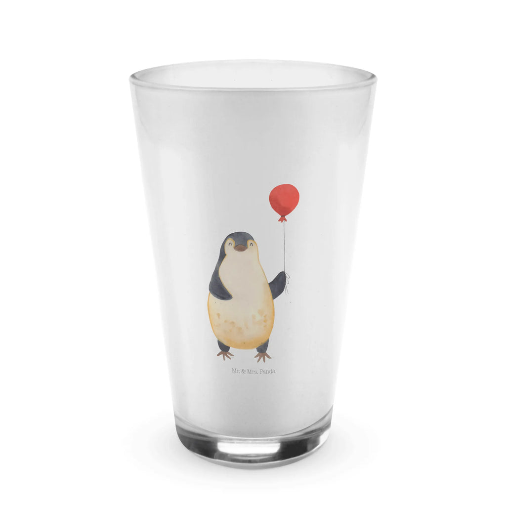 Glas Pinguin Luftballon Cappuccino Glas, Glas, Cappuccino Tasse, Latte Macchiato, Pinguin, Pinguine, Luftballon, Tagträume, Lebenslust, Geschenk Freundin, Geschenkidee, beste Freundin, Motivation, Neustart, neues Leben, Liebe, Glück