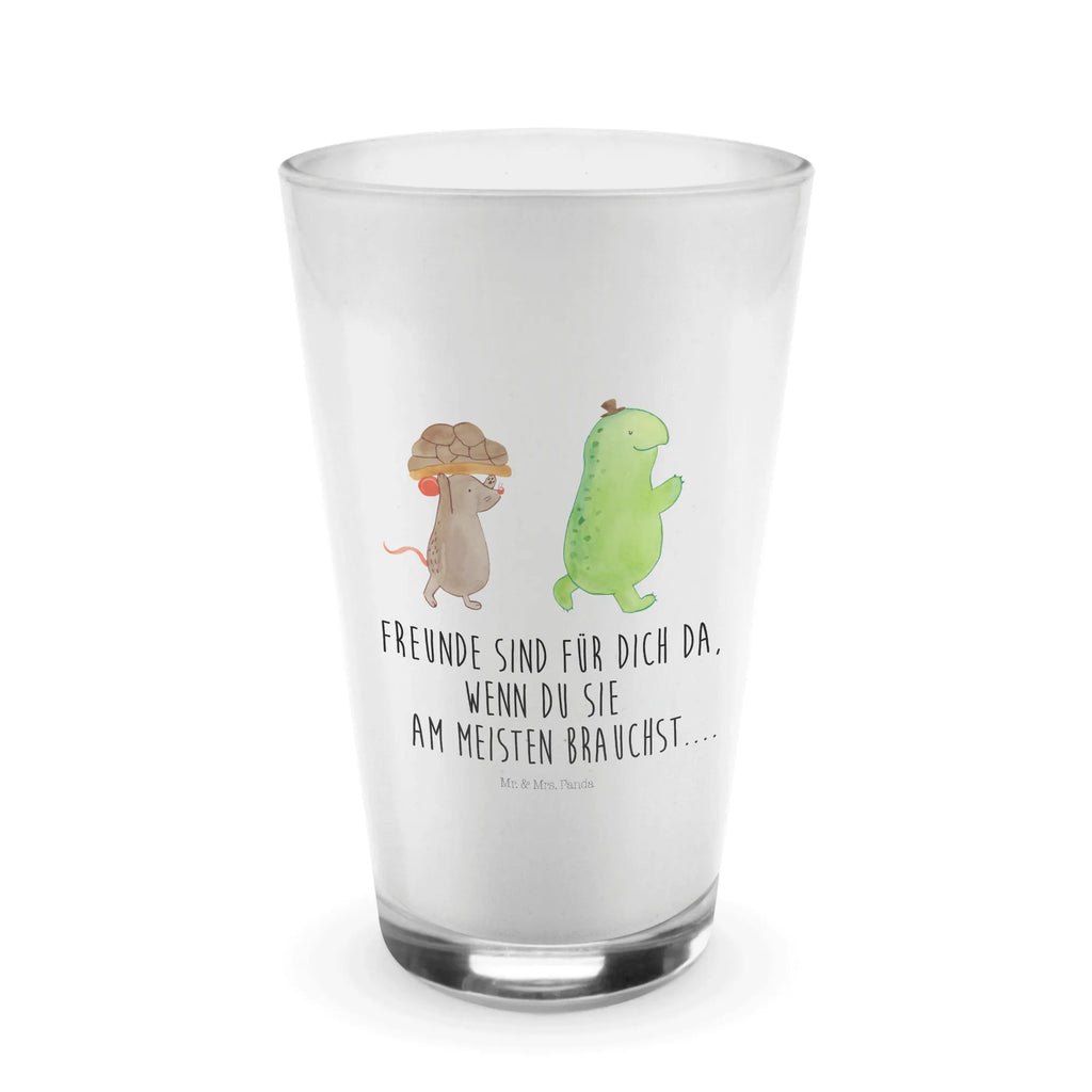 Glas Schildkröte & Maus Cappuccino Glas, Glas, Cappuccino Tasse, Latte Macchiato, Schildkröte, Maus, Freunde, Freundinnen, beste Freunde, beste Freundinnen