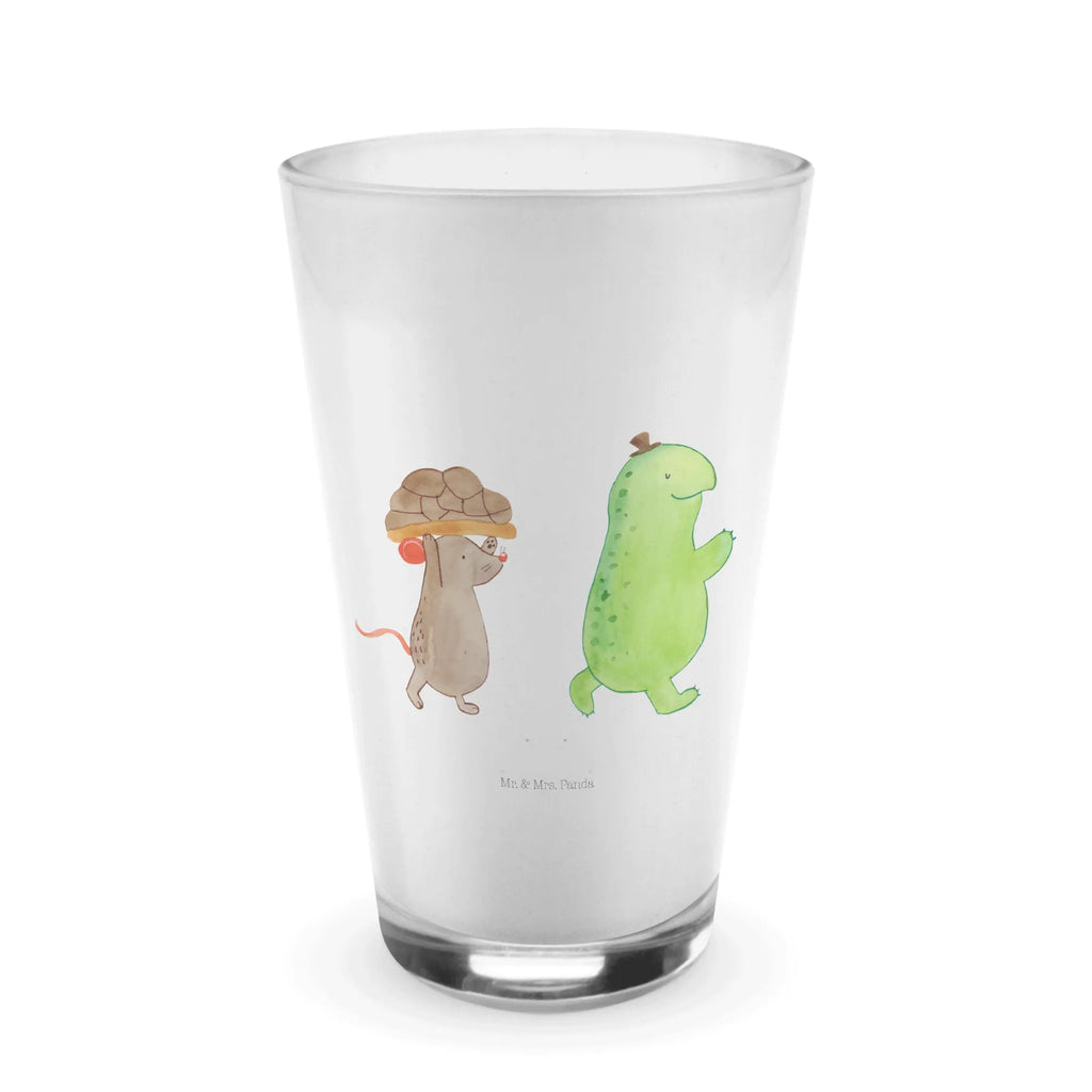 Glas Schildkröte & Maus Cappuccino Glas, Glas, Cappuccino Tasse, Latte Macchiato, Schildkröte, Maus, Freunde, Freundinnen, beste Freunde, beste Freundinnen