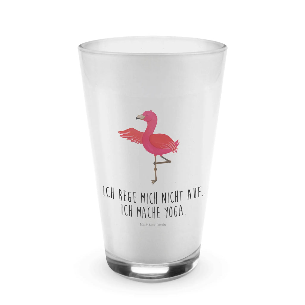 Glas Flamingo Yoga Cappuccino Glas, Glas, Cappuccino Tasse, Latte Macchiato, Flamingo, Vogel, Yoga, Namaste, Achtsamkeit, Yoga-Übung, Entspannung, Ärger, Aufregen, Tiefenentspannung