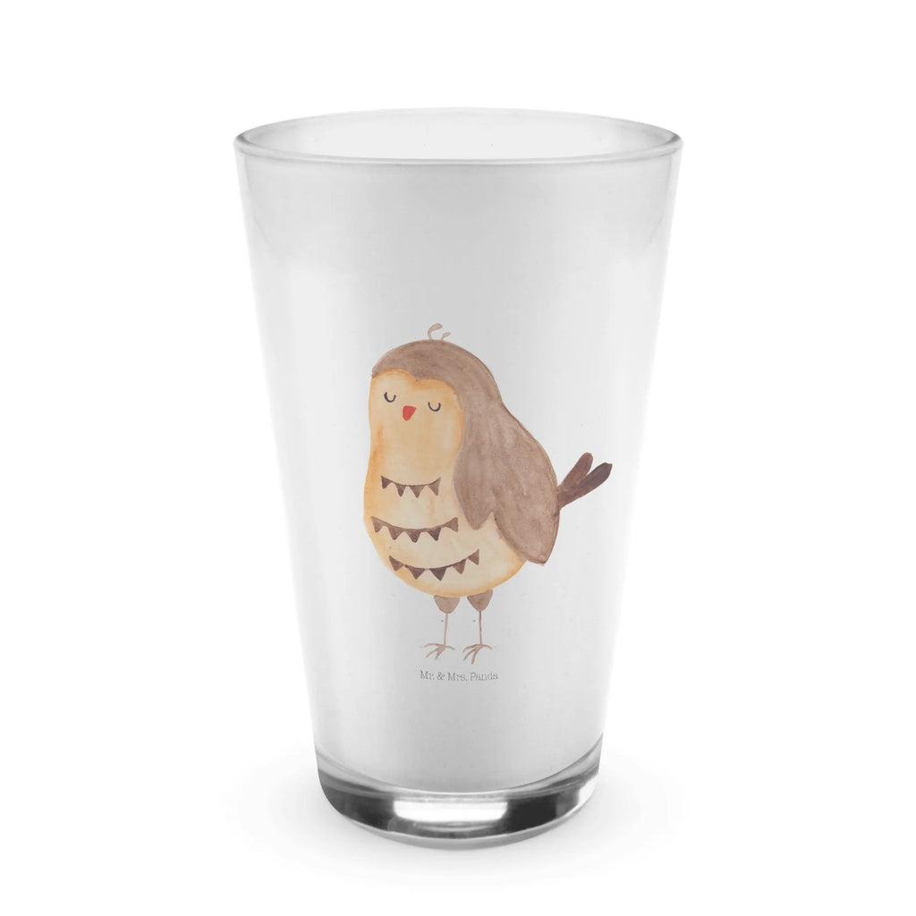 Glas Eule Zufrieden Cappuccino Glas, Glas, Cappuccino Tasse, Latte Macchiato, Eule, Eule Spruch, Eule deko, Owl, Liebe Spruch, Romantisch, Wortspiel lustig, Spruch schön, Geschenk Hochzeitstag