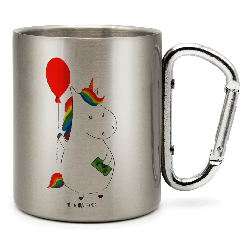 Edelstahlbecher Einhorn Luftballon Edelstahltasse, Karabiner, Edelstahlbecher, Outdoor, Camping, Tasse, Becher, Einhorn, Einhörner, Einhorn Deko, Pegasus, Unicorn, Luftballon, Geld, Lebenslust, Freude, Geschenk, Freundin