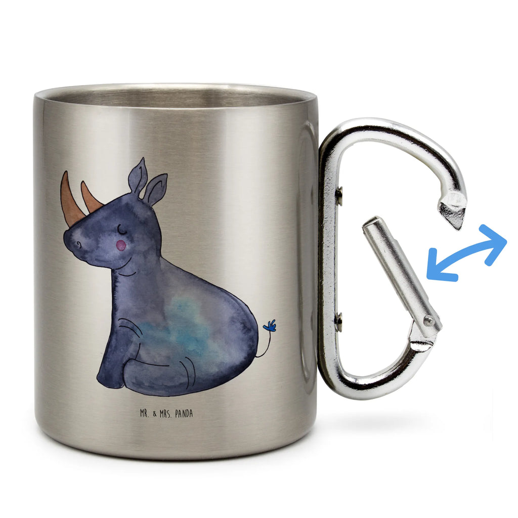 Edelstahlbecher Einhorn Nashorn Edelstahltasse, Karabiner, Edelstahlbecher, Outdoor, Camping, Tasse, Becher, Einhorn, Einhörner, Einhorn Deko, Pegasus, Unicorn, Regenbogen, witzig, lustig, Zoo, Glitzer, Einhornpower, Erwachsenwerden, Nashorn, Nashörner