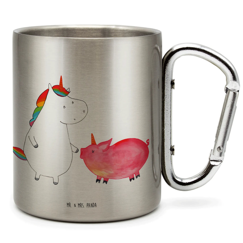 Edelstahlbecher Einhorn + Schweinhorn Edelstahltasse, Karabiner, Edelstahlbecher, Outdoor, Camping, Tasse, Becher, Einhorn, Einhörner, Einhorn Deko, Unicorn, Freundschaft, Schweinhorn, Schwein, Freundin, Schweinchen