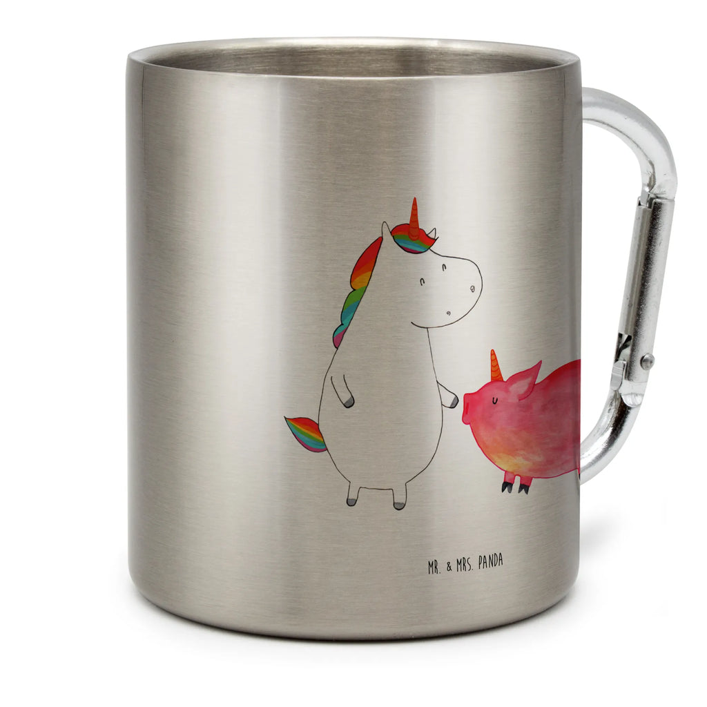 Edelstahlbecher Einhorn + Schweinhorn Edelstahltasse, Karabiner, Edelstahlbecher, Outdoor, Camping, Tasse, Becher, Einhorn, Einhörner, Einhorn Deko, Unicorn, Freundschaft, Schweinhorn, Schwein, Freundin, Schweinchen