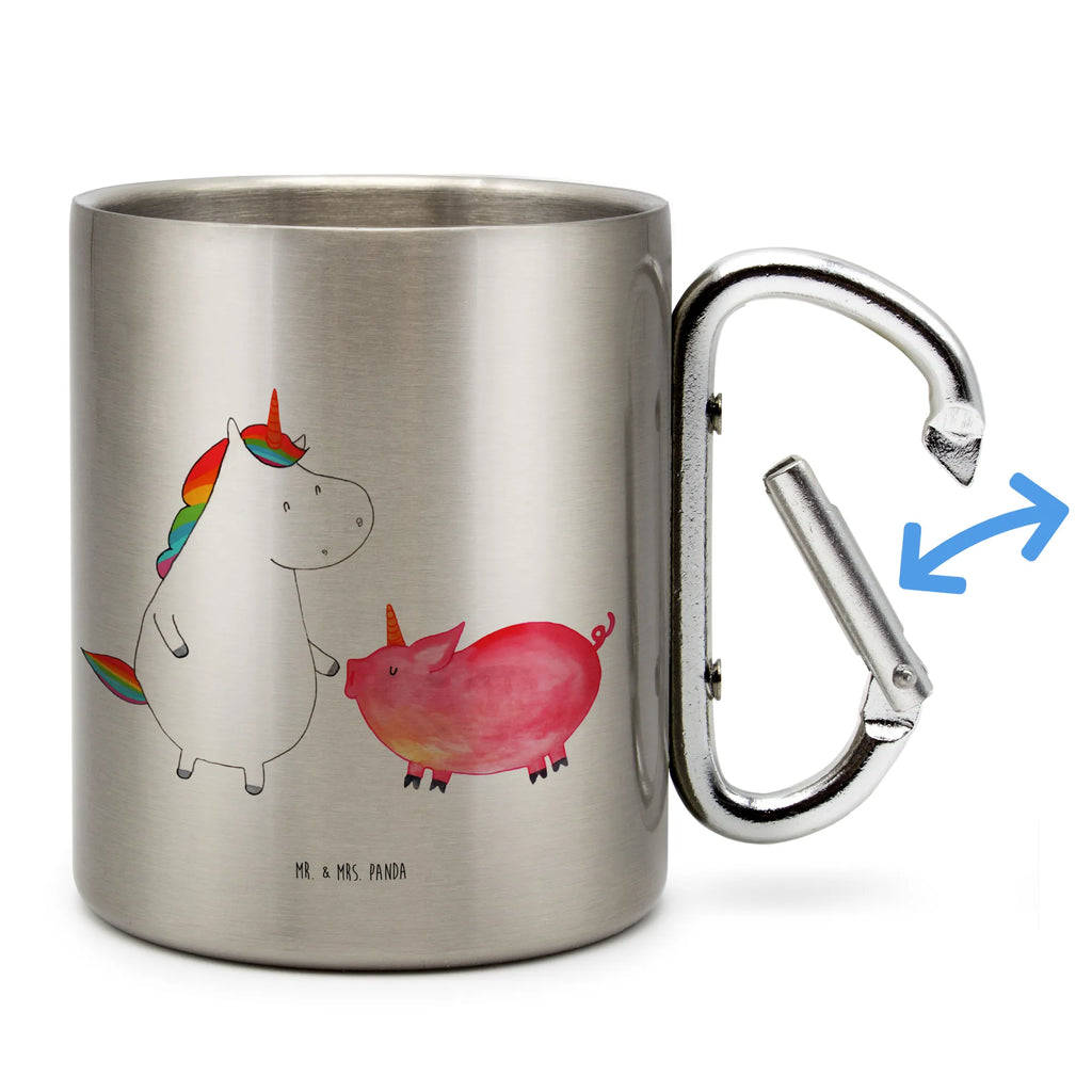 Edelstahlbecher Einhorn + Schweinhorn Edelstahltasse, Karabiner, Edelstahlbecher, Outdoor, Camping, Tasse, Becher, Einhorn, Einhörner, Einhorn Deko, Unicorn, Freundschaft, Schweinhorn, Schwein, Freundin, Schweinchen