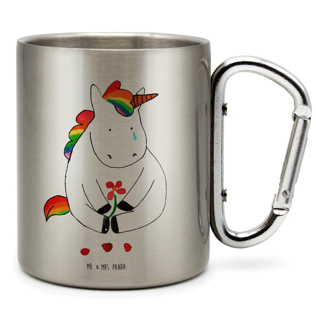 Edelstahlbecher Einhorn Traurig Edelstahltasse, Karabiner, Edelstahlbecher, Outdoor, Camping, Tasse, Becher, Einhorn, Einhörner, Einhorn Deko, Pegasus, Unicorn, Glitzer, Trösten. Freundschaft, Freunde, Liebe, Trauer, Grußkarte, Blume