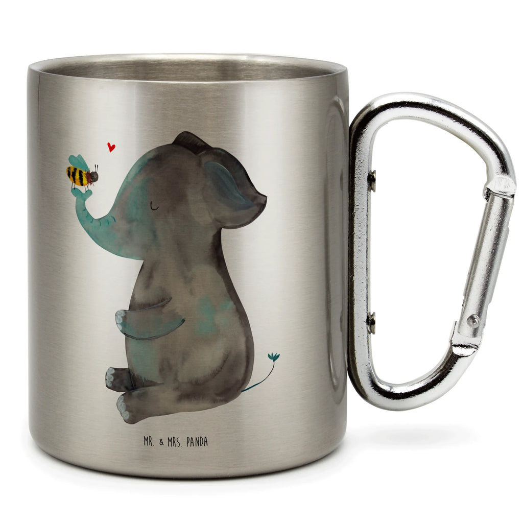 Edelstahlbecher Elefant & Biene Edelstahltasse, Karabiner, Edelstahlbecher, Outdoor, Camping, Tasse, Becher, Tiermotive, Gute Laune, lustige Sprüche, Tiere, Elefant, Biene, Liebe, Liebesbeweis, Jahrestag, Liebesgeschenk, Heiratsantrag, Hochzeitsgeschenk, Liebesspruch