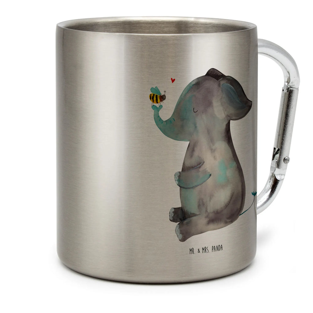 Edelstahlbecher Elefant & Biene Edelstahltasse, Karabiner, Edelstahlbecher, Outdoor, Camping, Tasse, Becher, Tiermotive, Gute Laune, lustige Sprüche, Tiere, Elefant, Biene, Liebe, Liebesbeweis, Jahrestag, Liebesgeschenk, Heiratsantrag, Hochzeitsgeschenk, Liebesspruch