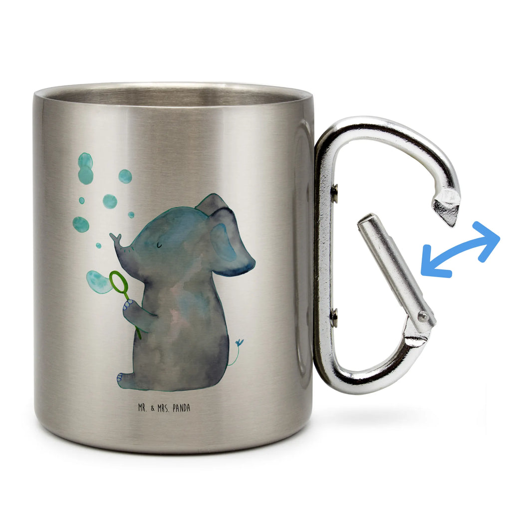 Edelstahlbecher Elefant Seifenblasen Edelstahltasse, Karabiner, Edelstahlbecher, Outdoor, Camping, Tasse, Becher, Tiermotive, Gute Laune, lustige Sprüche, Tiere, Elefant, Elefanten, Dickhäuter, Rüsseltier, Seifenblasen, Liebe, Heimat, Gefühl. Daheim, Liebesbeweis, Liebesspruch