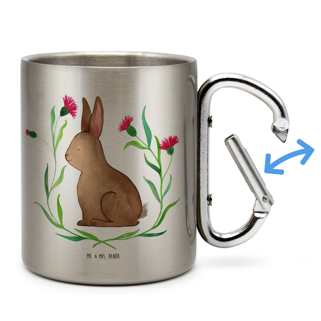 Edelstahlbecher Hase sitzend Edelstahltasse, Karabiner, Edelstahlbecher, Outdoor, Camping, Tasse, Becher, Ostern, Osterhase, Ostergeschenke, Osternest, Osterdeko, Geschenke zu Ostern, Ostern Geschenk, Ostergeschenke Kinder, Ostern Kinder, Frohe Ostern, Ostergrüße, Osterblume, Liebe, Grüße, Hase, Kaninchen