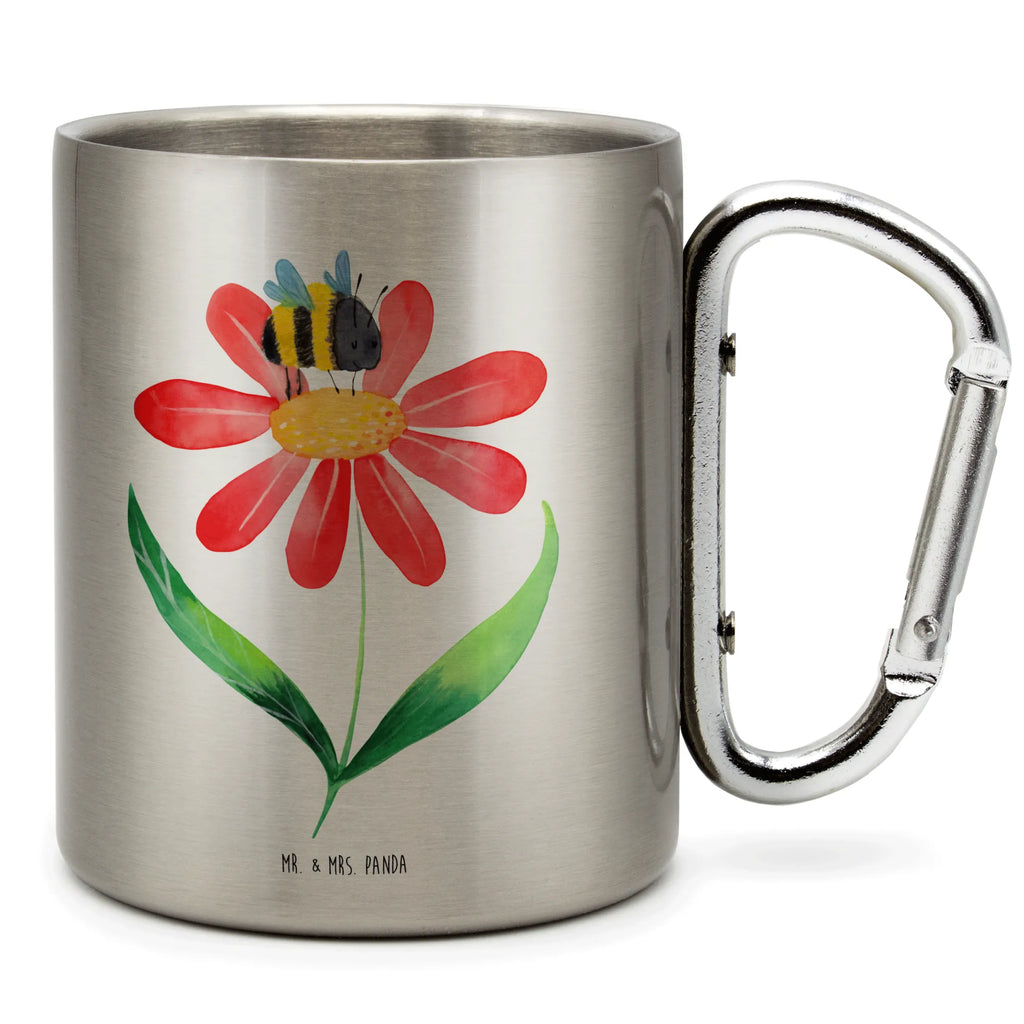 Edelstahlbecher Hummel Blume Edelstahltasse, Karabiner, Edelstahlbecher, Outdoor, Camping, Tasse, Becher, Tiermotive, Gute Laune, lustige Sprüche, Tiere, Hummel, Blume, Wespe, Flauschig, Natur, Feld, Hummeln, Biene