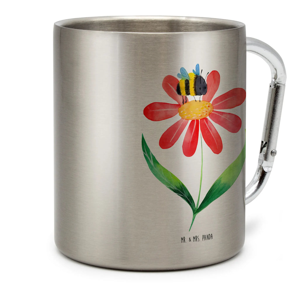 Edelstahlbecher Hummel Blume Edelstahltasse, Karabiner, Edelstahlbecher, Outdoor, Camping, Tasse, Becher, Tiermotive, Gute Laune, lustige Sprüche, Tiere, Hummel, Blume, Wespe, Flauschig, Natur, Feld, Hummeln, Biene