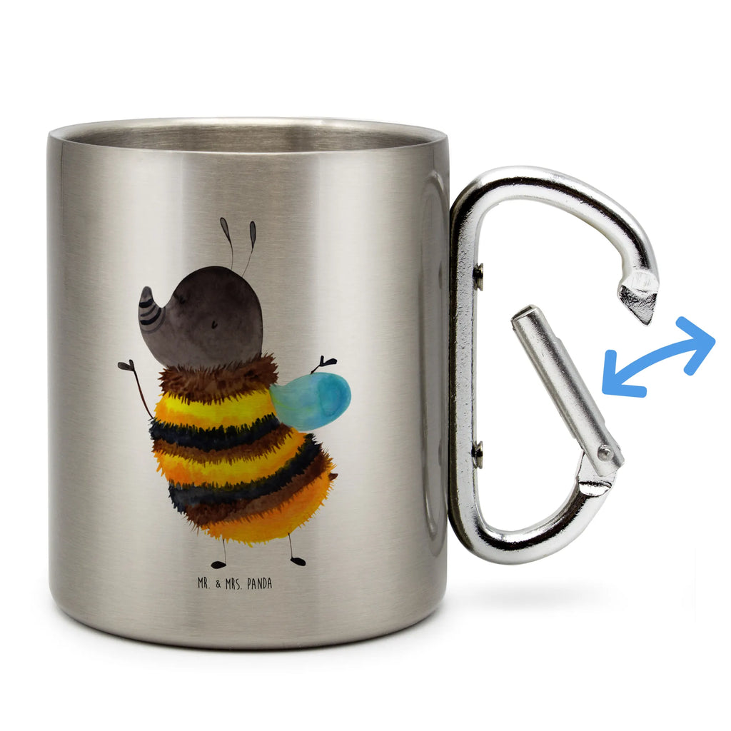 Edelstahlbecher Hummel flauschig Edelstahltasse, Karabiner, Edelstahlbecher, Outdoor, Camping, Tasse, Becher, Tiermotive, Gute Laune, lustige Sprüche, Tiere, Hummel, Flauschig, Biene, Blume, Natur