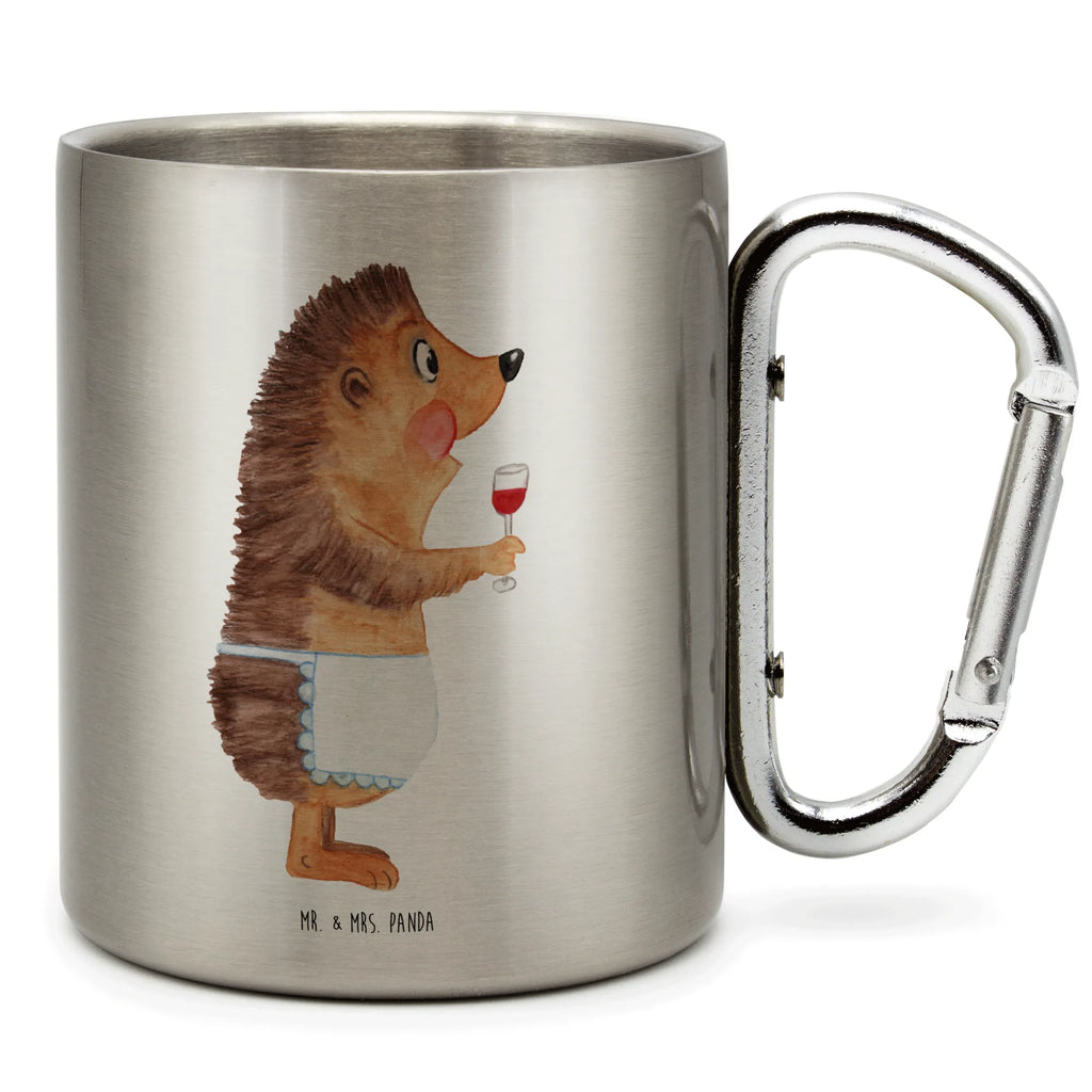 Edelstahlbecher Igel mit Wein Edelstahltasse, Karabiner, Edelstahlbecher, Outdoor, Camping, Tasse, Becher, Tiermotive, Gute Laune, lustige Sprüche, Tiere, Wein Spruch, Igel, Geschenk Weintrinker, Geschenk Weinliebhaber, Wein Deko, Weinglas, Rotwein, Weißwein, Wein trinken