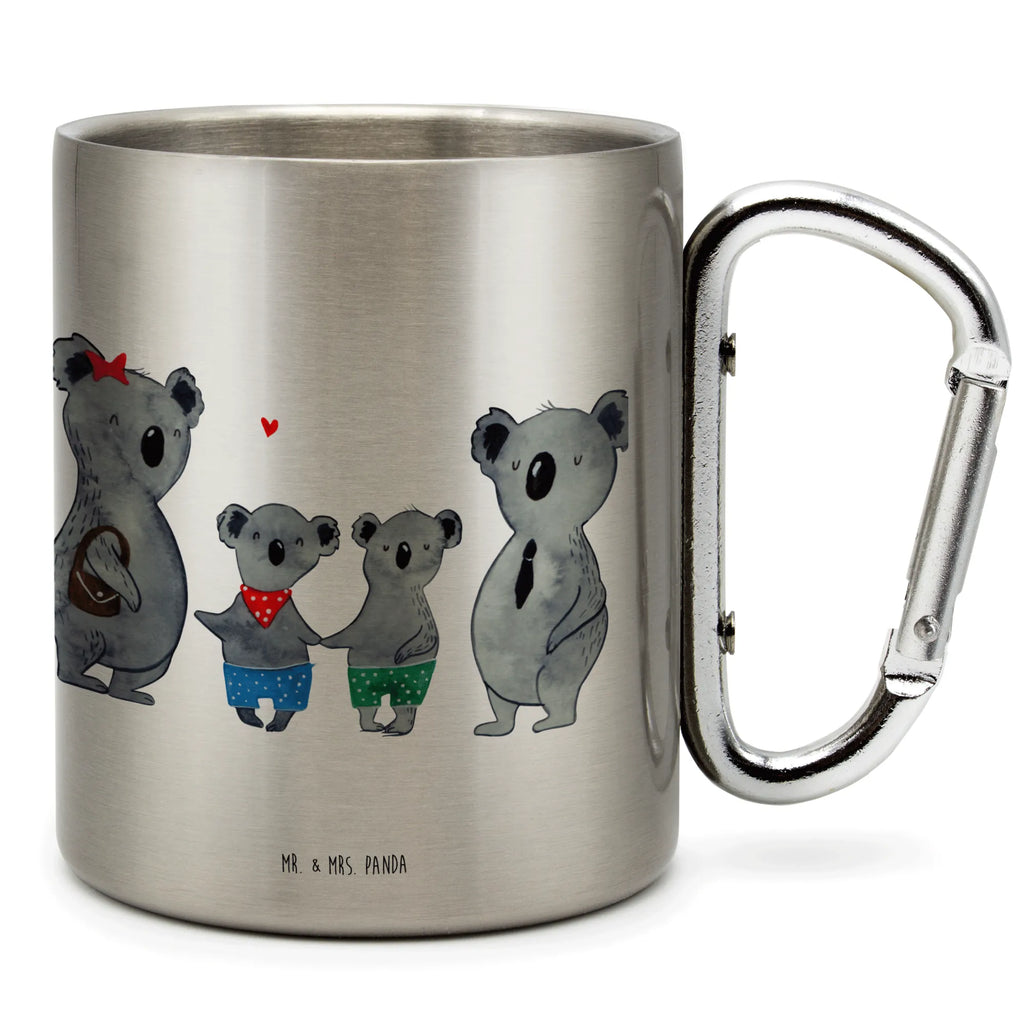 Edelstahlbecher Koala Familie zwei Edelstahltasse, Karabiner, Edelstahlbecher, Outdoor, Camping, Tasse, Becher, Familie, Vatertag, Muttertag, Bruder, Schwester, Mama, Papa, Oma, Opa, Koala, Koalabär, beste Familie, Familienzeit, Familienleben, Koalafamilie, Lieblingsfamilie