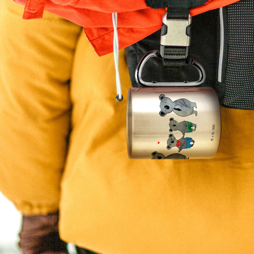 Edelstahlbecher Koala Familie zwei Edelstahltasse, Karabiner, Edelstahlbecher, Outdoor, Camping, Tasse, Becher, Familie, Vatertag, Muttertag, Bruder, Schwester, Mama, Papa, Oma, Opa, Koala, Koalabär, beste Familie, Familienzeit, Familienleben, Koalafamilie, Lieblingsfamilie