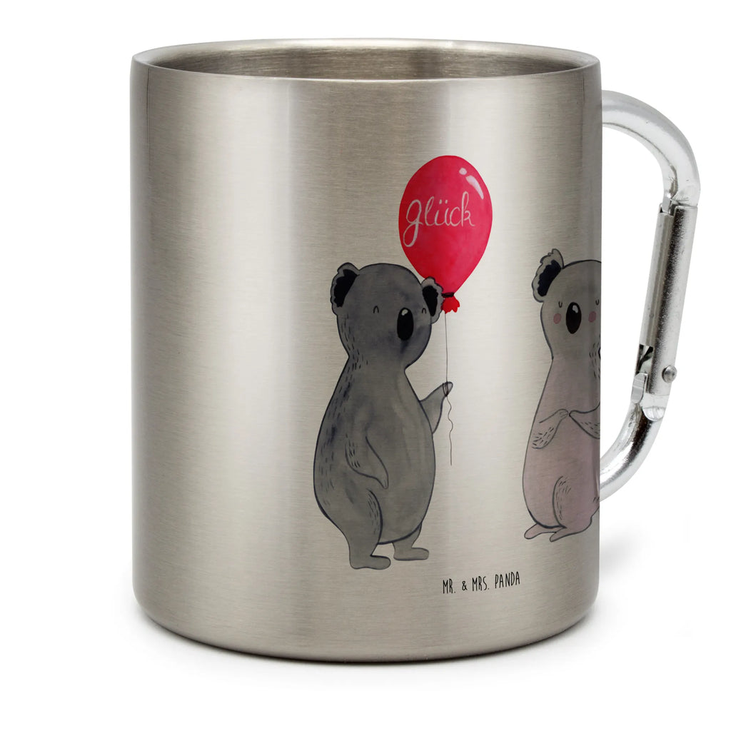 Edelstahlbecher Koala Luftballon Edelstahltasse, Karabiner, Edelstahlbecher, Outdoor, Camping, Tasse, Becher, Koala, Koalabär, Luftballon, Party, Geburtstag, Geschenk