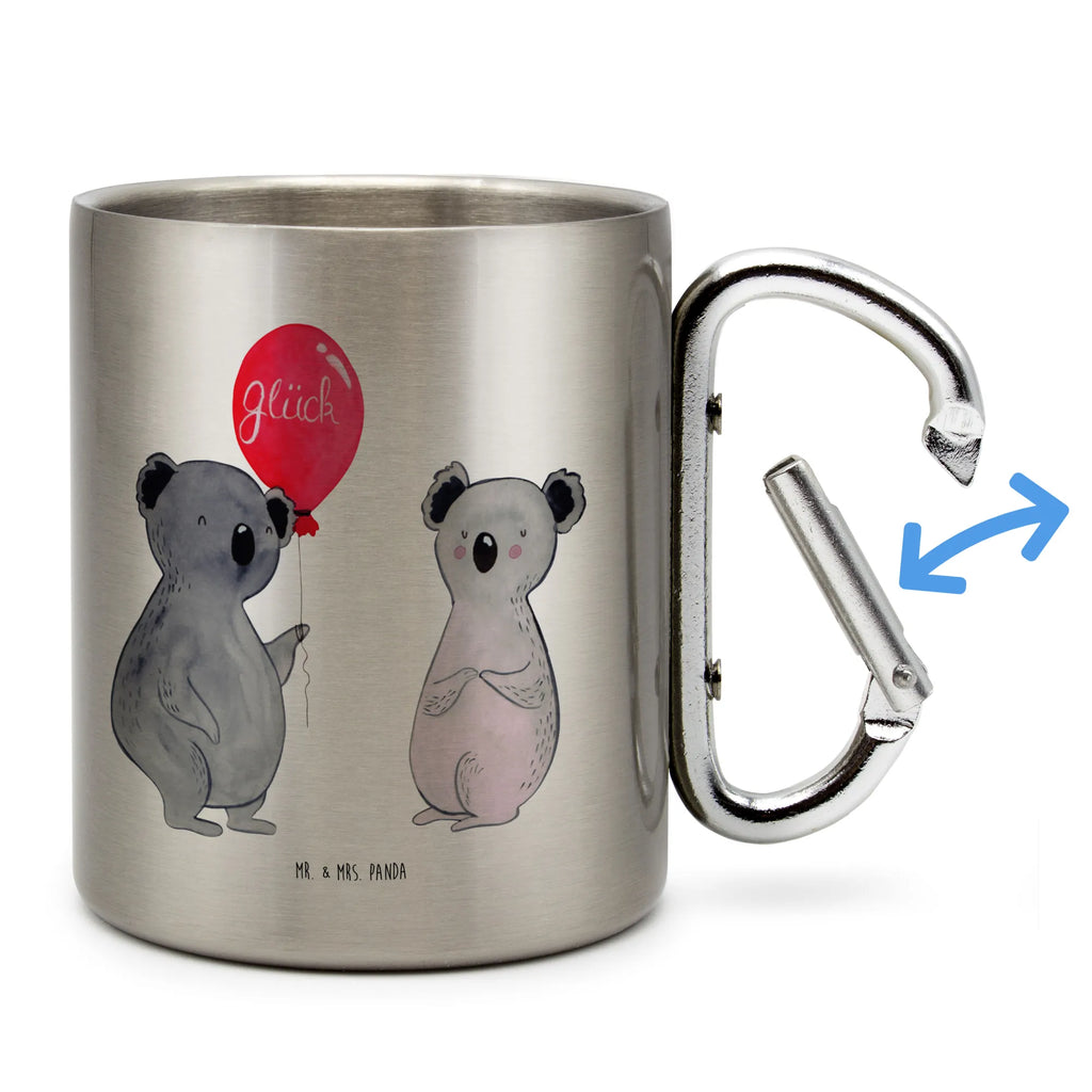 Edelstahlbecher Koala Luftballon Edelstahltasse, Karabiner, Edelstahlbecher, Outdoor, Camping, Tasse, Becher, Koala, Koalabär, Luftballon, Party, Geburtstag, Geschenk