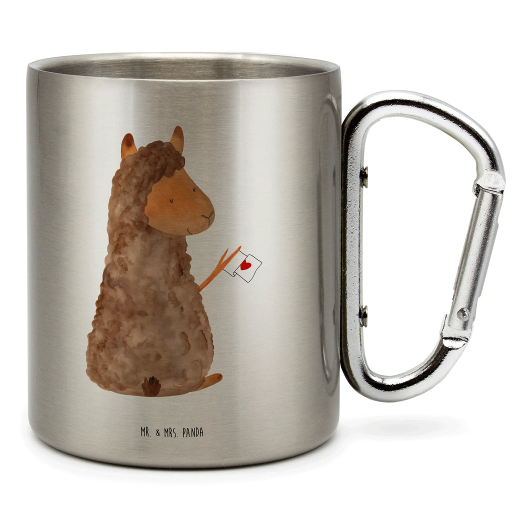 Edelstahlbecher Alpaka Fahne Edelstahltasse, Karabiner, Edelstahlbecher, Outdoor, Camping, Tasse, Becher, Alpaka, Lama, Alpakas, Lamas, Liebe