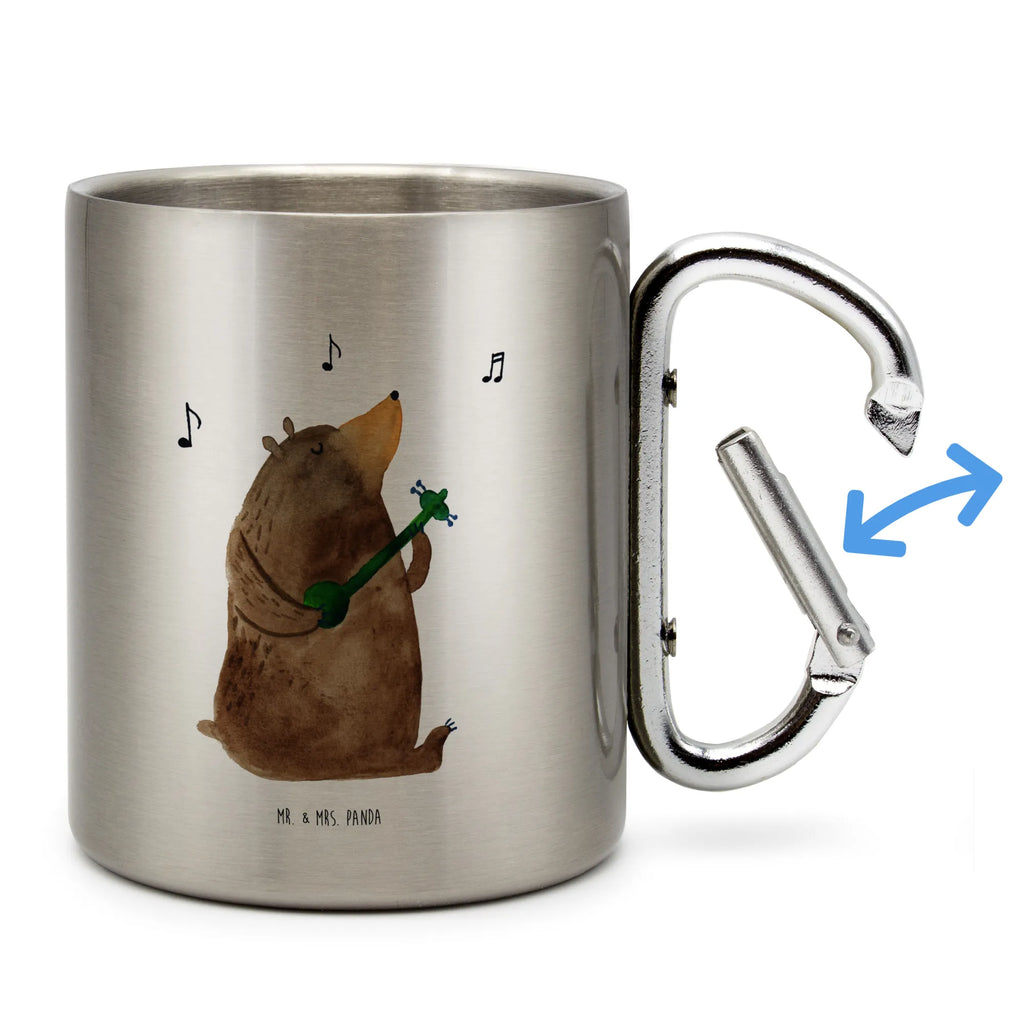 Edelstahlbecher Bär Lied Edelstahltasse, Karabiner, Edelstahlbecher, Outdoor, Camping, Tasse, Becher, Bär, Teddy, Teddybär, Bärchen, Bear, Liebeslied, Lied, Song, Valentinstag, Valentine, Geschenk, Partner, Liebe, Freundin, Frau, Herz, Spruch