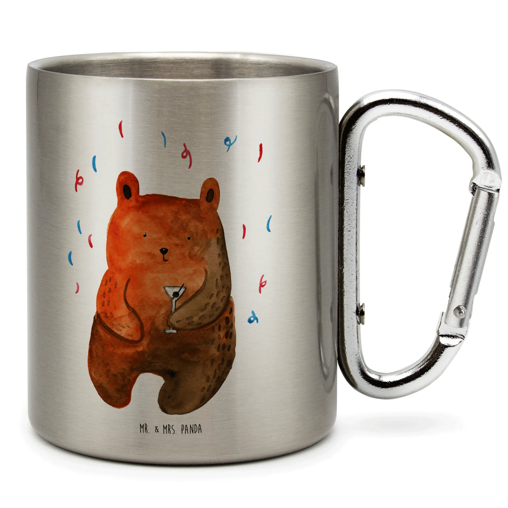 Edelstahlbecher Bär Party Edelstahltasse, Karabiner, Edelstahlbecher, Outdoor, Camping, Tasse, Becher, Bär, Teddy, Teddybär, Geburtstag, Geburtstagsgeschenk, Geschenk, Party, Feiern, Abfeiern, Mitbringsel, Gute Laune, Lustig