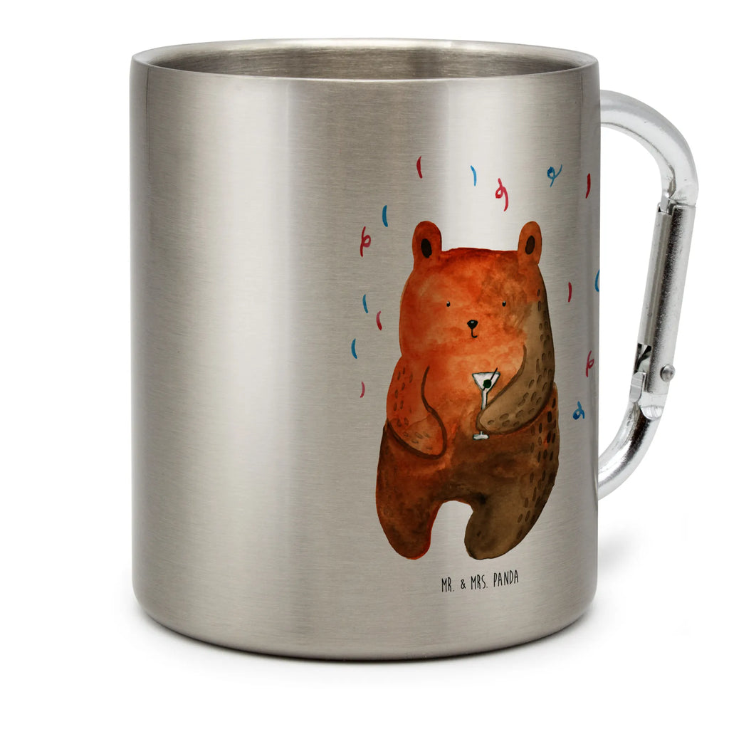 Edelstahlbecher Bär Party Edelstahltasse, Karabiner, Edelstahlbecher, Outdoor, Camping, Tasse, Becher, Bär, Teddy, Teddybär, Geburtstag, Geburtstagsgeschenk, Geschenk, Party, Feiern, Abfeiern, Mitbringsel, Gute Laune, Lustig