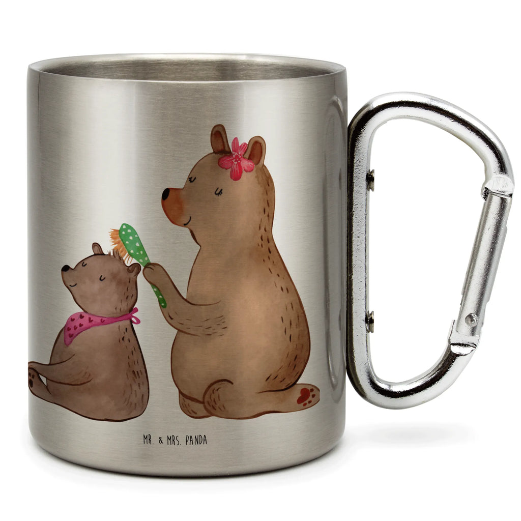 Edelstahlbecher Bär mit Kind Edelstahltasse, Karabiner, Edelstahlbecher, Outdoor, Camping, Tasse, Becher, Familie, Vatertag, Muttertag, Bruder, Schwester, Mama, Papa, Oma, Opa, Geschenk, Mutti, Mutter