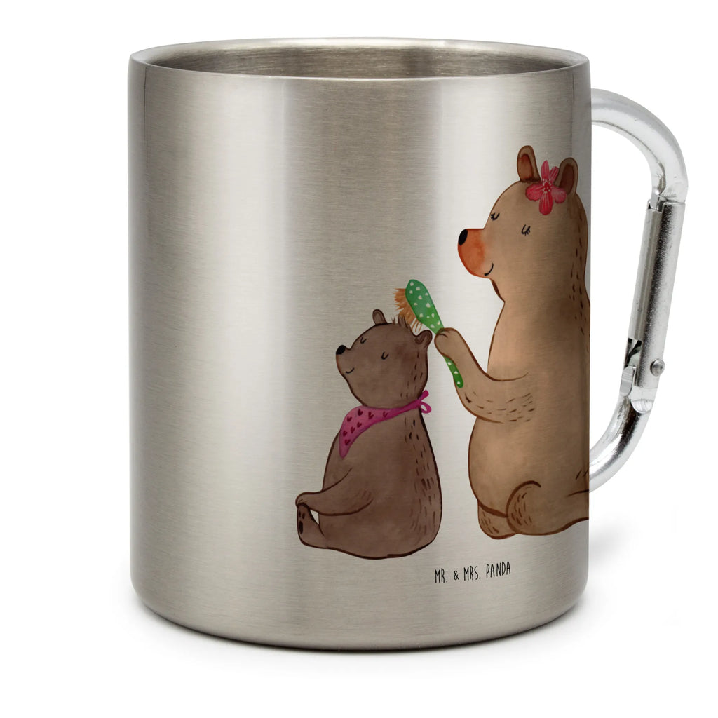 Edelstahlbecher Bär mit Kind Edelstahltasse, Karabiner, Edelstahlbecher, Outdoor, Camping, Tasse, Becher, Familie, Vatertag, Muttertag, Bruder, Schwester, Mama, Papa, Oma, Opa, Geschenk, Mutti, Mutter