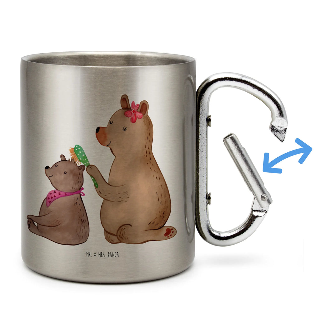 Edelstahlbecher Bär mit Kind Edelstahltasse, Karabiner, Edelstahlbecher, Outdoor, Camping, Tasse, Becher, Familie, Vatertag, Muttertag, Bruder, Schwester, Mama, Papa, Oma, Opa, Geschenk, Mutti, Mutter