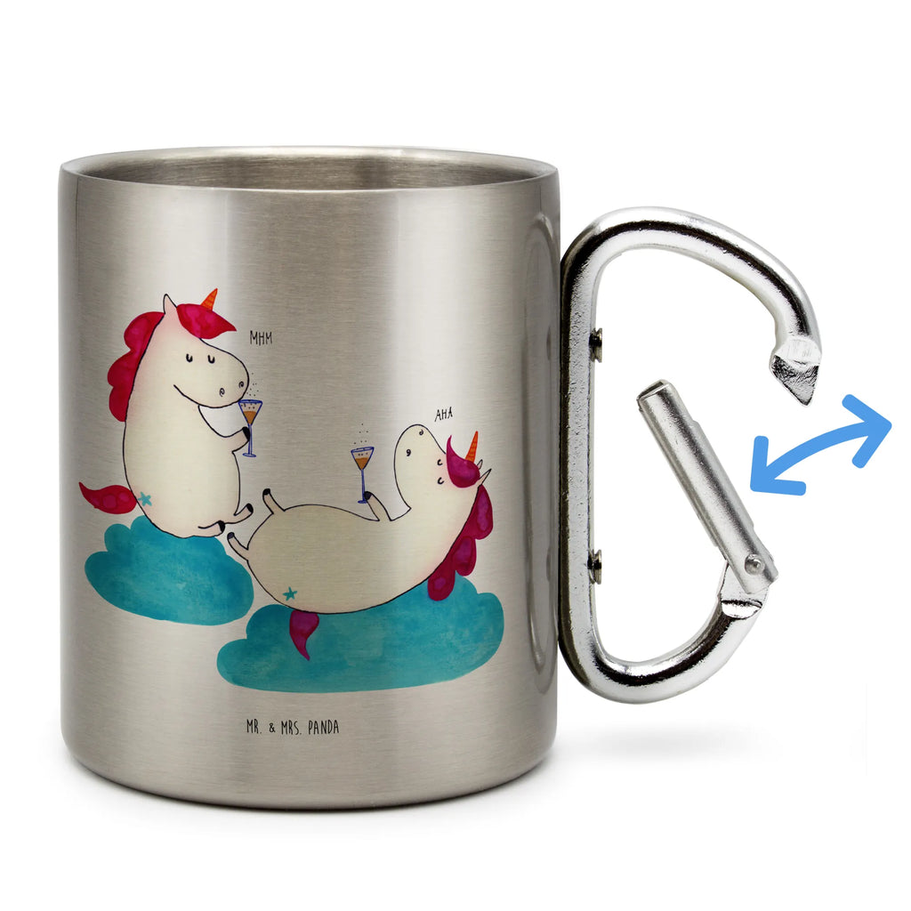 Edelstahlbecher Einhörner Sekt Edelstahltasse, Karabiner, Edelstahlbecher, Outdoor, Camping, Tasse, Becher, Einhorn, Einhörner, Einhorn Deko, Pegasus, Unicorn, Freundinnen, Freundin, BFF, Sekt, Mädelsabend, Spaß, Party, Korken, Anstoßen, Beste