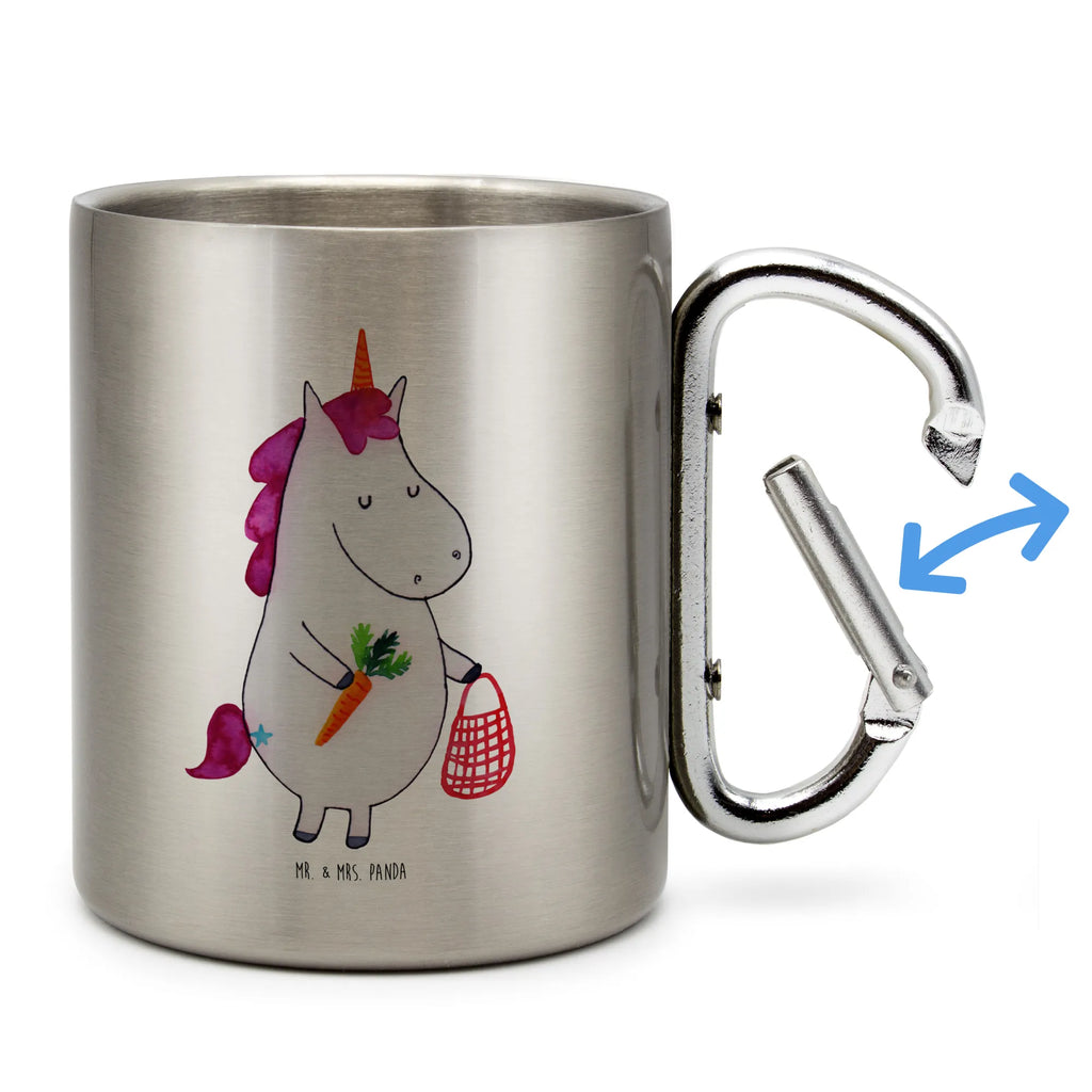 Edelstahlbecher Einhorn Gemüse Edelstahltasse, Karabiner, Edelstahlbecher, Outdoor, Camping, Tasse, Becher, Einhorn, Einhörner, Einhorn Deko, Pegasus, Unicorn, Biomarkt, Gemüse, Wochenmarkt