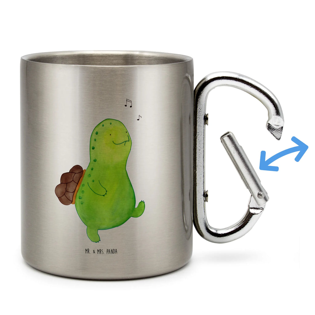 Edelstahlbecher Schildkröte pfeift Edelstahltasse, Karabiner, Edelstahlbecher, Outdoor, Camping, Tasse, Becher, Schildkröte, Schildi, Schildkröten, fröhlich, Glück, Motivation, Lebensfreude, Depression, Trennung, Neuanfang