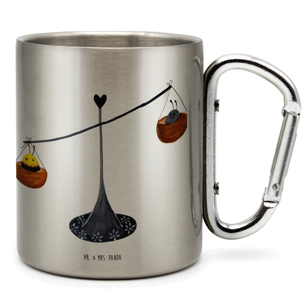 Edelstahlbecher Sternzeichen Waage Edelstahltasse, Karabiner, Edelstahlbecher, Outdoor, Camping, Tasse, Becher, Tierkreiszeichen, Sternzeichen, Horoskop, Astrologie, Aszendent, Waage, Waage Geschenk, Waage Sternzeichen, Geschenk Oktober, Geschenk September, Geburtstag Oktober, Geburtstag September, Gleichgewicht, Marienkäfer, Hummel, Biene