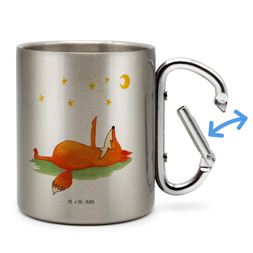 Edelstahlbecher Fuchs Sterne Edelstahltasse, Karabiner, Edelstahlbecher, Outdoor, Camping, Tasse, Becher, Fuchs, Füchse, tröstende Worte, Spruch positiv, Spruch schön, Romantik, Always Look on the Bright Side of Life