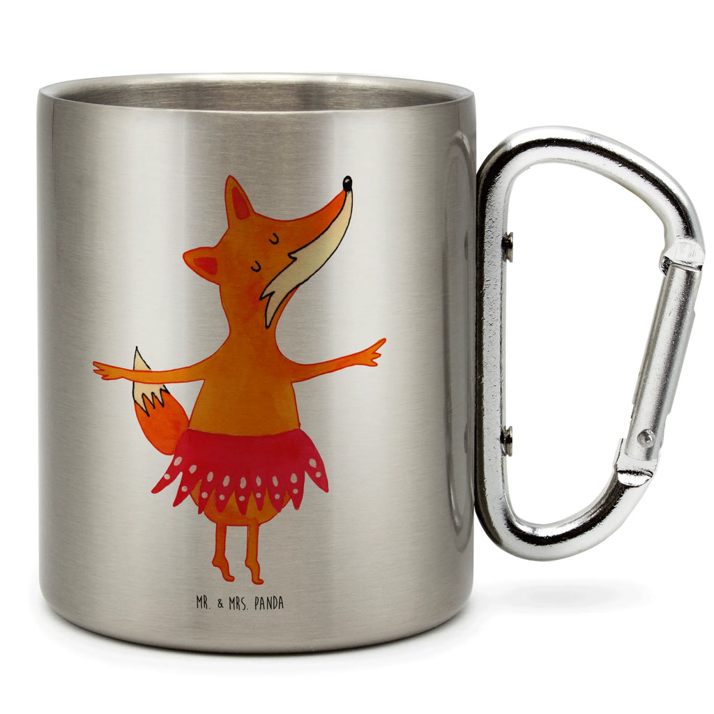 Edelstahlbecher Fuchs Ballerina Edelstahltasse, Karabiner, Edelstahlbecher, Outdoor, Camping, Tasse, Becher, Fuchs, Fuchs Spruch, Füchse, Füchsin, Ballerina, Ballett, Tänzerin, Tanzen, Party, Einladung, Geburtstag