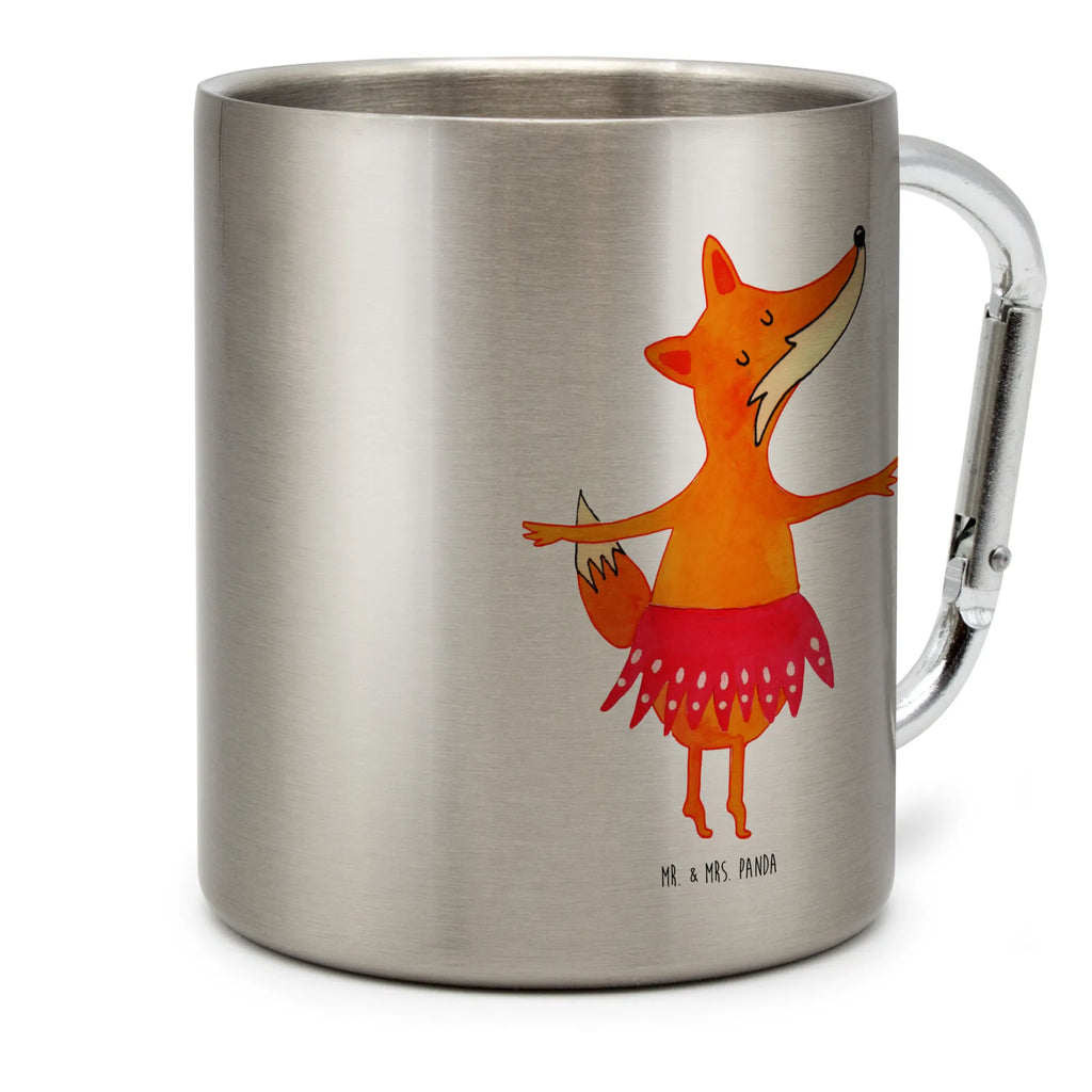 Edelstahlbecher Fuchs Ballerina Edelstahltasse, Karabiner, Edelstahlbecher, Outdoor, Camping, Tasse, Becher, Fuchs, Fuchs Spruch, Füchse, Füchsin, Ballerina, Ballett, Tänzerin, Tanzen, Party, Einladung, Geburtstag