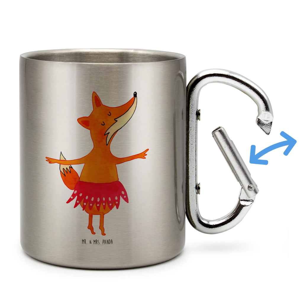 Edelstahlbecher Fuchs Ballerina Edelstahltasse, Karabiner, Edelstahlbecher, Outdoor, Camping, Tasse, Becher, Fuchs, Fuchs Spruch, Füchse, Füchsin, Ballerina, Ballett, Tänzerin, Tanzen, Party, Einladung, Geburtstag