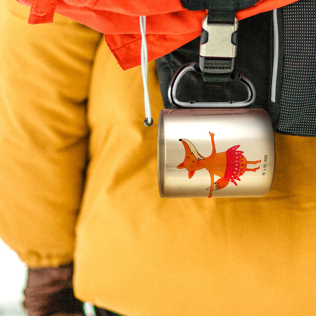 Edelstahlbecher Fuchs Ballerina Edelstahltasse, Karabiner, Edelstahlbecher, Outdoor, Camping, Tasse, Becher, Fuchs, Fuchs Spruch, Füchse, Füchsin, Ballerina, Ballett, Tänzerin, Tanzen, Party, Einladung, Geburtstag