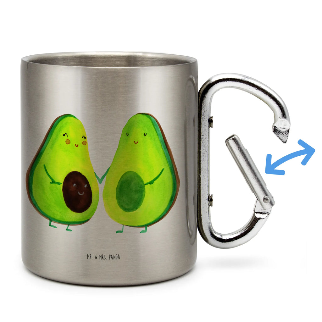 Edelstahlbecher Avocado Pärchen Edelstahltasse, Karabiner, Edelstahlbecher, Outdoor, Camping, Tasse, Becher, Avocado, Veggie, Vegan, Gesund, Avocuddle, Liebe, Schwangerschaft, Familie, Babyshower, Babyparty, Hochzeit, Kinder, Avocados, Geburt