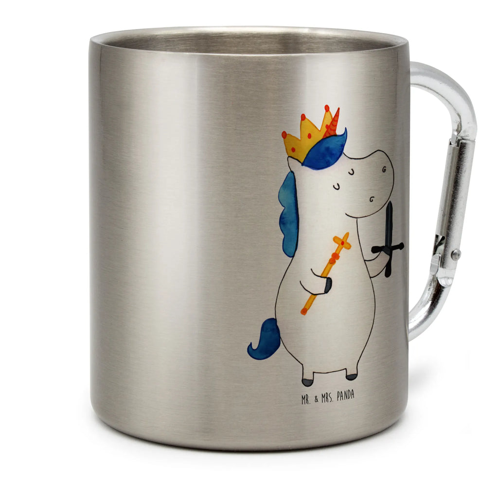 Edelstahlbecher Einhorn König mit Schwert Edelstahltasse, Karabiner, Edelstahlbecher, Outdoor, Camping, Tasse, Becher, Einhorn, Einhörner, Einhorn Deko, Pegasus, Unicorn, König, Ritter, Mittelalter