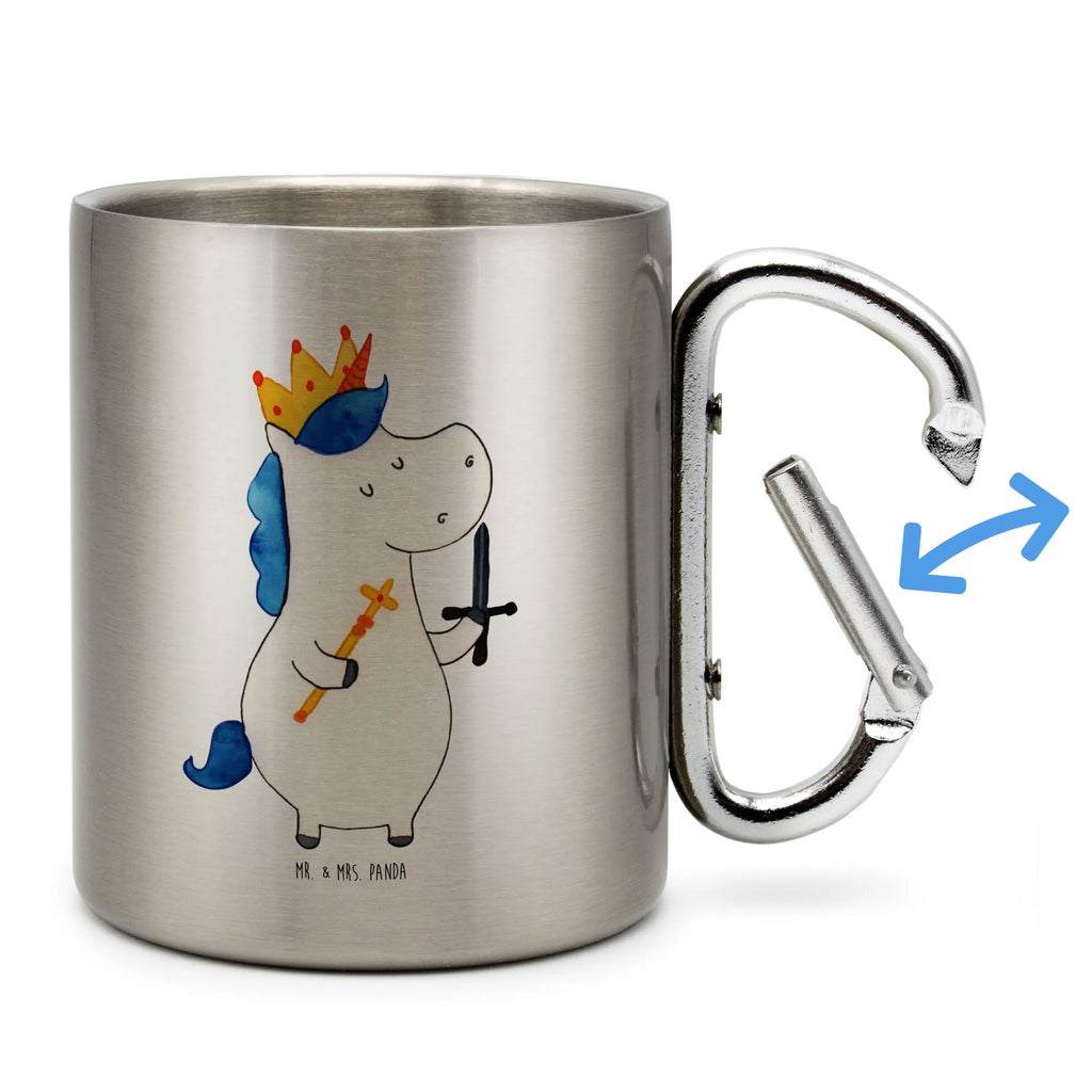 Edelstahlbecher Einhorn König mit Schwert Edelstahltasse, Karabiner, Edelstahlbecher, Outdoor, Camping, Tasse, Becher, Einhorn, Einhörner, Einhorn Deko, Pegasus, Unicorn, König, Ritter, Mittelalter