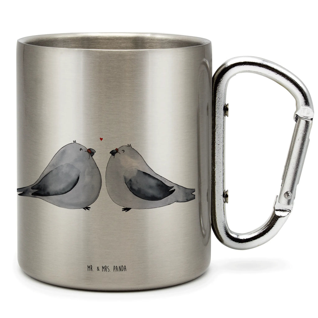 Edelstahlbecher Turteltauben Liebe Edelstahltasse, Karabiner, Edelstahlbecher, Outdoor, Camping, Tasse, Becher, Liebe, Partner, Freund, Freundin, Ehemann, Ehefrau, Heiraten, Verlobung, Heiratsantrag, Liebesgeschenk, Jahrestag, Hocheitstag, Turteltauben, Turteltäubchen, Tauben, Verliebt, Verlobt, Verheiratet, Geschenk Freundin, Geschenk Freund, Liebesbeweis, Hochzeitstag, Geschenk Hochzeit