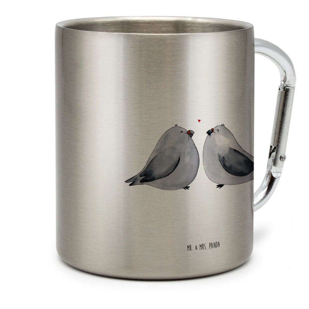 Edelstahlbecher Turteltauben Liebe Edelstahltasse, Karabiner, Edelstahlbecher, Outdoor, Camping, Tasse, Becher, Liebe, Partner, Freund, Freundin, Ehemann, Ehefrau, Heiraten, Verlobung, Heiratsantrag, Liebesgeschenk, Jahrestag, Hocheitstag, Turteltauben, Turteltäubchen, Tauben, Verliebt, Verlobt, Verheiratet, Geschenk Freundin, Geschenk Freund, Liebesbeweis, Hochzeitstag, Geschenk Hochzeit