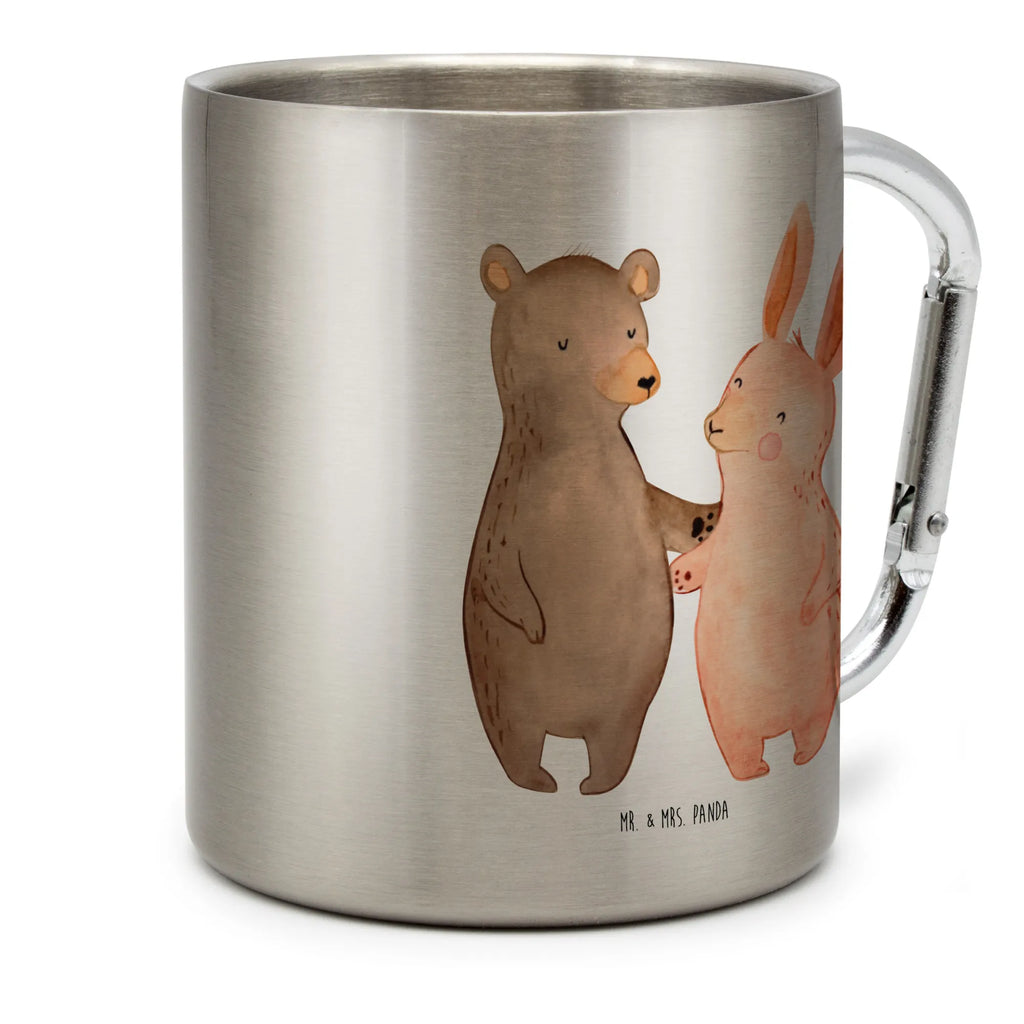 Edelstahlbecher Bär Hase Umarmen Edelstahltasse, Karabiner, Edelstahlbecher, Outdoor, Camping, Tasse, Becher, Liebe, Partner, Freund, Freundin, Ehemann, Ehefrau, Heiraten, Verlobung, Heiratsantrag, Liebesgeschenk, Jahrestag, Hocheitstag, Freunde, bester Freund, Hase, Bär, Bärchen, best friends