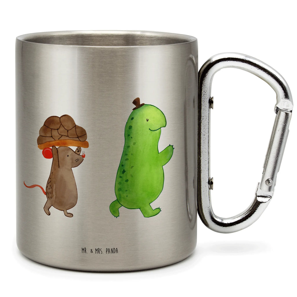 Edelstahlbecher Schildkröte & Maus Edelstahltasse, Karabiner, Edelstahlbecher, Outdoor, Camping, Tasse, Becher, Schildkröte, Maus, Freunde, Freundinnen, beste Freunde, beste Freundinnen