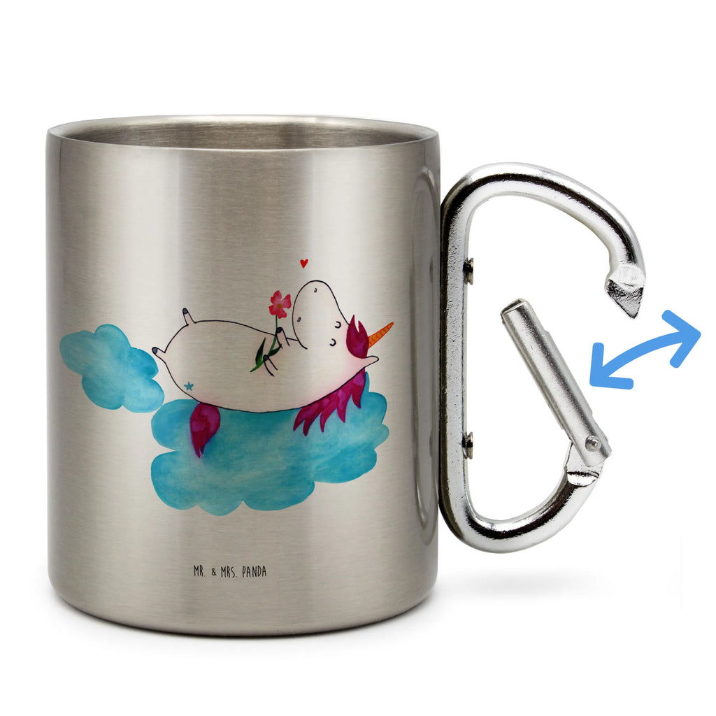 Edelstahlbecher Einhorn verliebt auf Wolke Edelstahltasse, Karabiner, Edelstahlbecher, Outdoor, Camping, Tasse, Becher, Einhorn, Einhörner, Einhorn Deko, Pegasus, Unicorn, verliebt, Liebe, Liebesbeweis, Freundin, Wolke