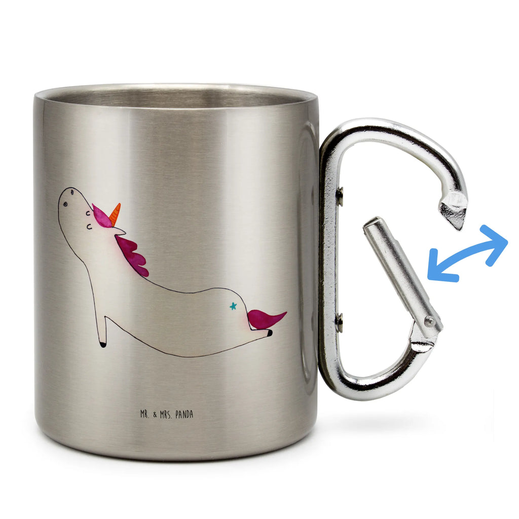 Edelstahlbecher Einhorn Yoga Edelstahltasse, Karabiner, Edelstahlbecher, Outdoor, Camping, Tasse, Becher, Einhorn, Einhörner, Einhorn Deko, Unicorn, Yoga, Namaste, Achtsamkeit, Entspannung, Joga, Yogamatte, Sport, lustig, witzig, süß