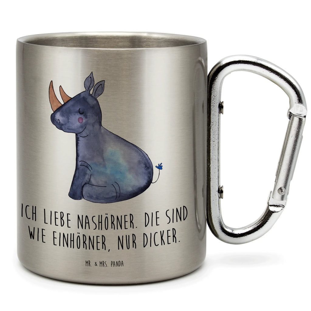 Edelstahlbecher Einhorn Nashorn Edelstahltasse, Karabiner, Edelstahlbecher, Outdoor, Camping, Tasse, Becher, Einhorn, Einhörner, Einhorn Deko, Pegasus, Unicorn, Regenbogen, witzig, lustig, Zoo, Glitzer, Einhornpower, Erwachsenwerden, Nashorn, Nashörner