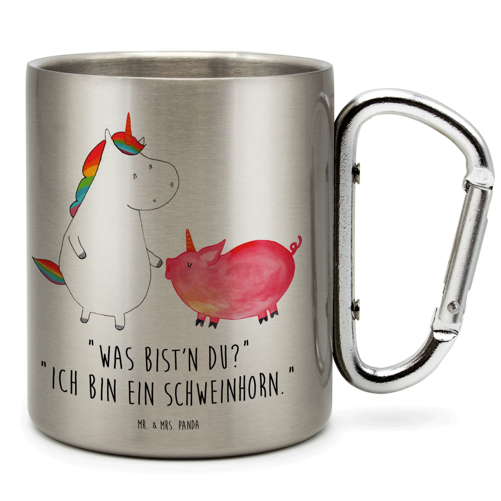 Edelstahlbecher Einhorn + Schweinhorn Edelstahltasse, Karabiner, Edelstahlbecher, Outdoor, Camping, Tasse, Becher, Einhorn, Einhörner, Einhorn Deko, Unicorn, Freundschaft, Schweinhorn, Schwein, Freundin, Schweinchen